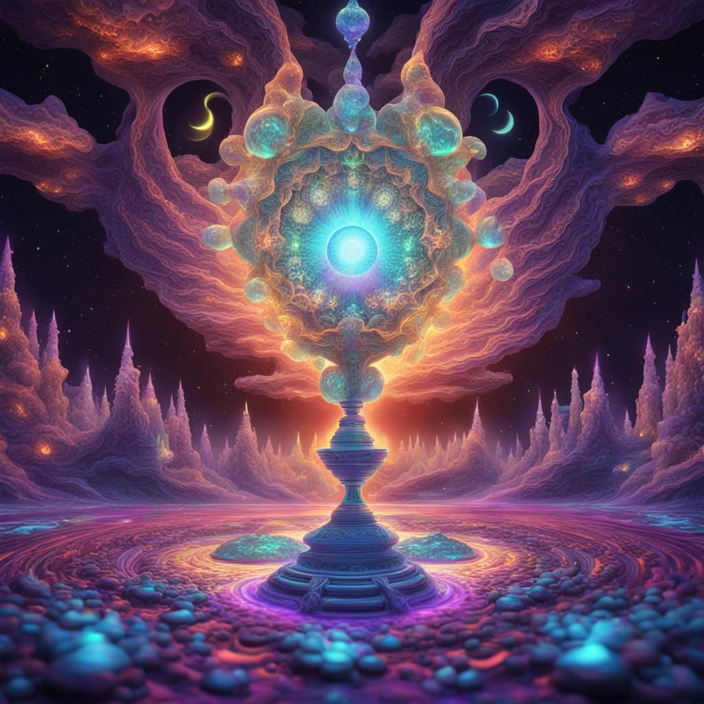 Psychedelic Fractal Ascension in Holographic Mixed Media