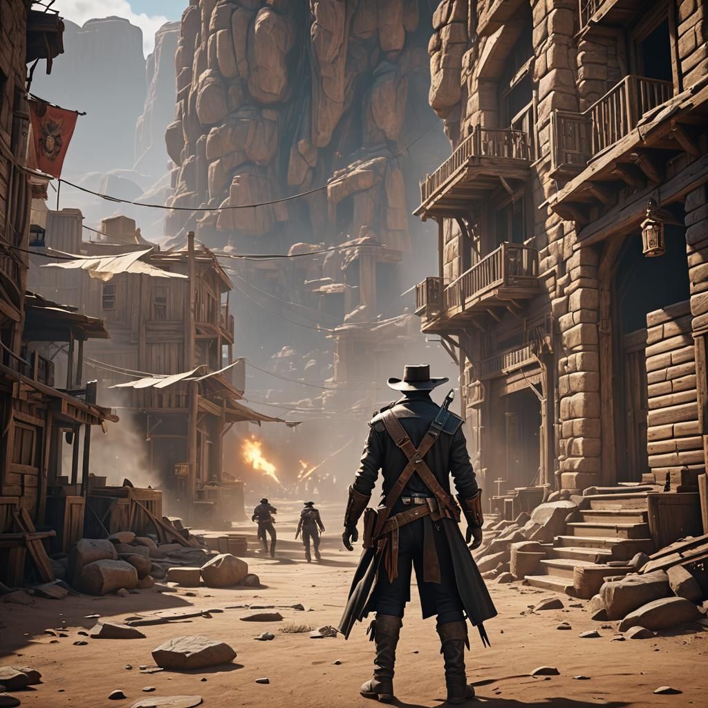 Gunslinger in 3D Cinematic Style