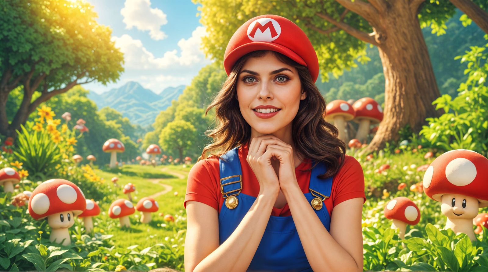 Gorgeous Alexandra Daddario as Mario in Mushroom Kingdom