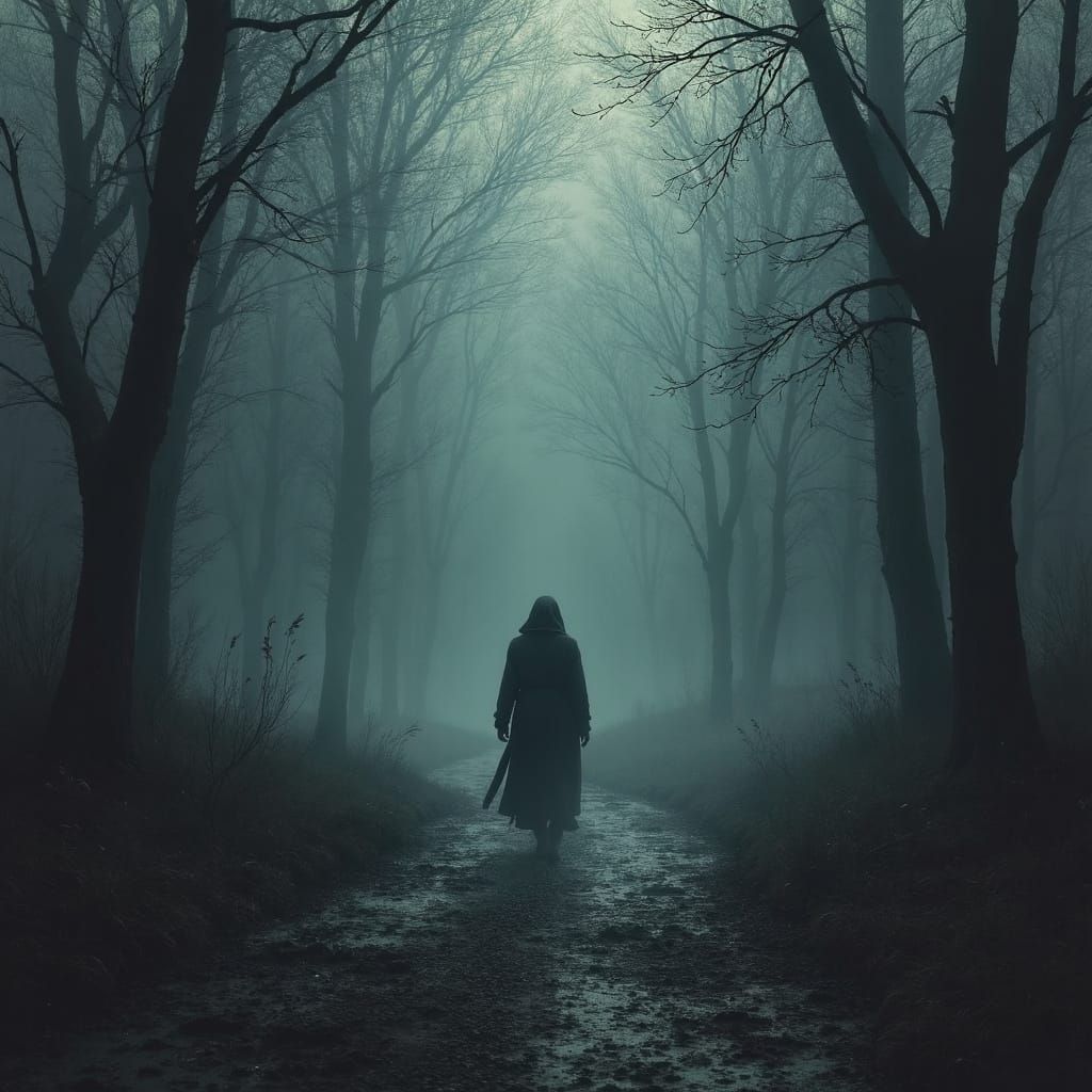 Eerie Figure Disappearing in the Night