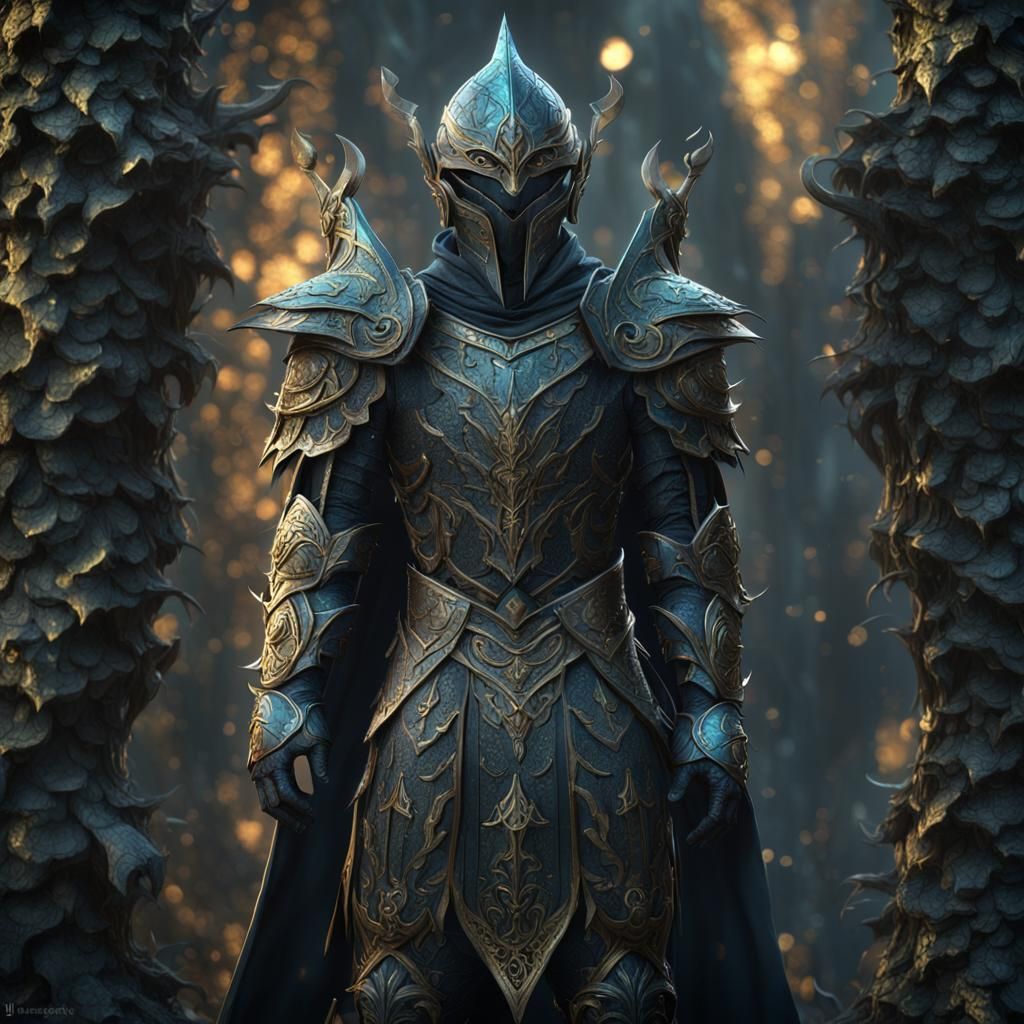 Magical Elven Armor in Dark Fantasy Style