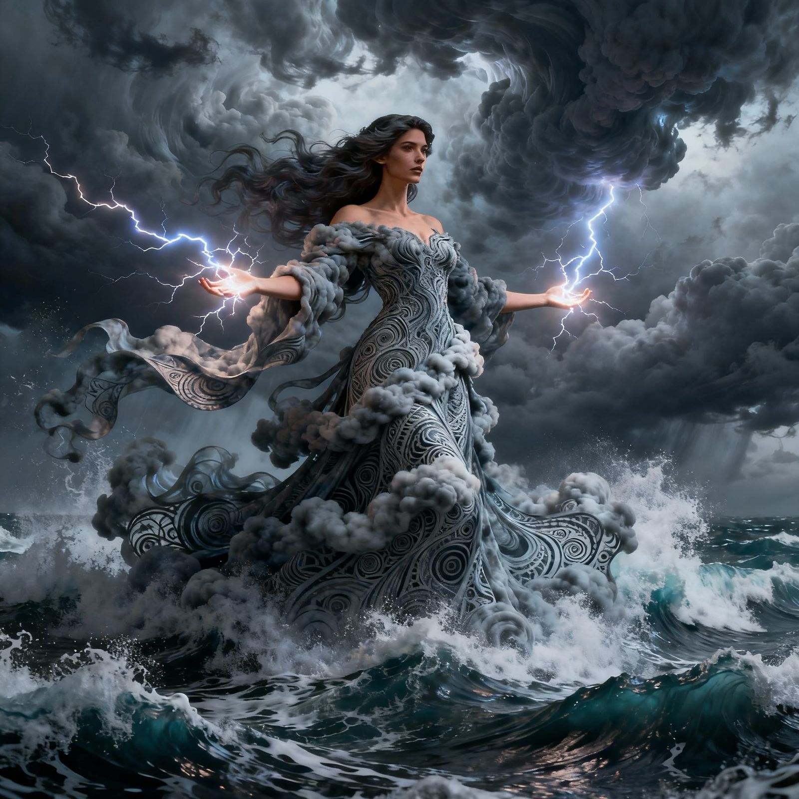 Goddess of Thunder: Storm Fury Amidst Tempestuous Seas