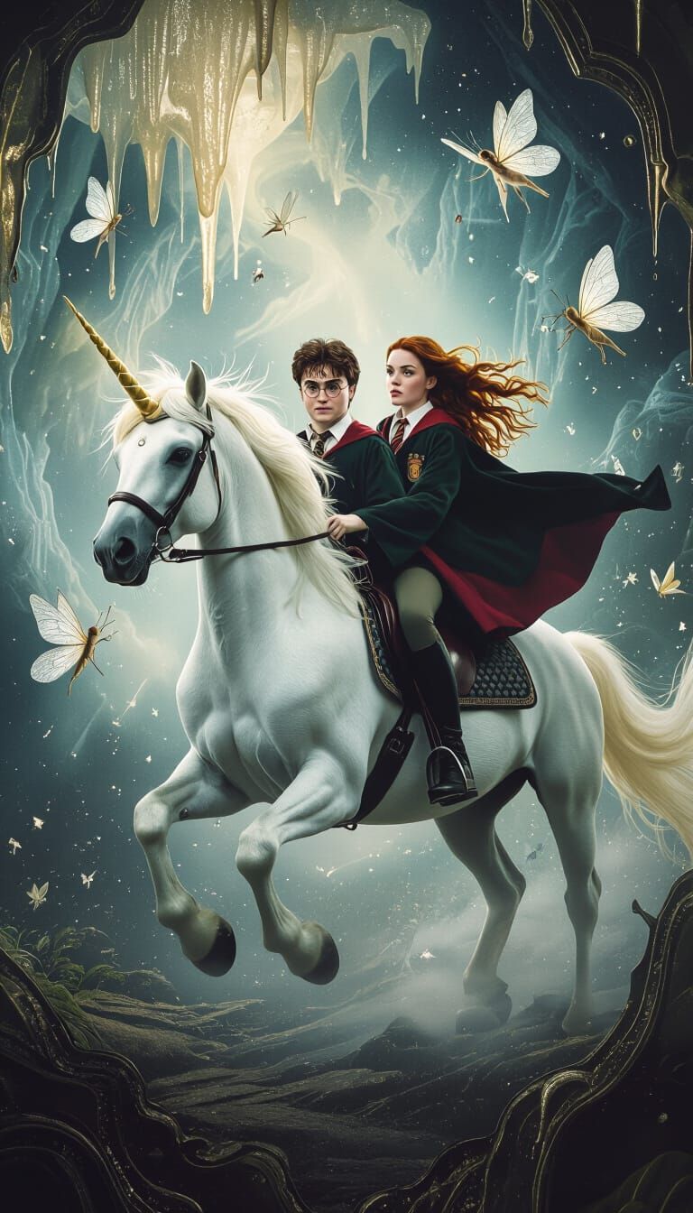 Harry and Ginny's Surreal Unicorn Ride in Dreamscape