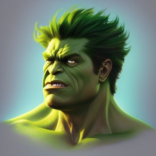 Hyperdetailed Portrait of the Hulk, Artstation Style