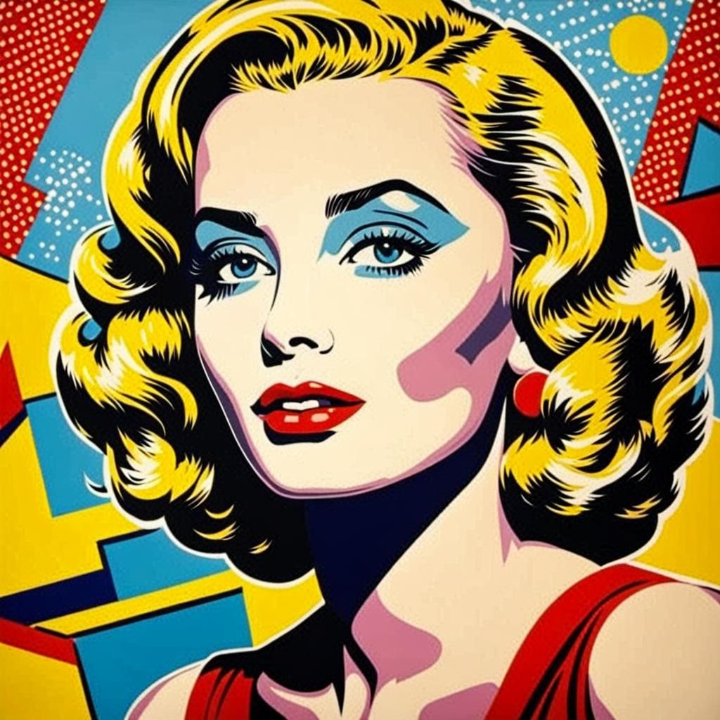 Movie Star in Pop Art Style of Roy Lichtenstein