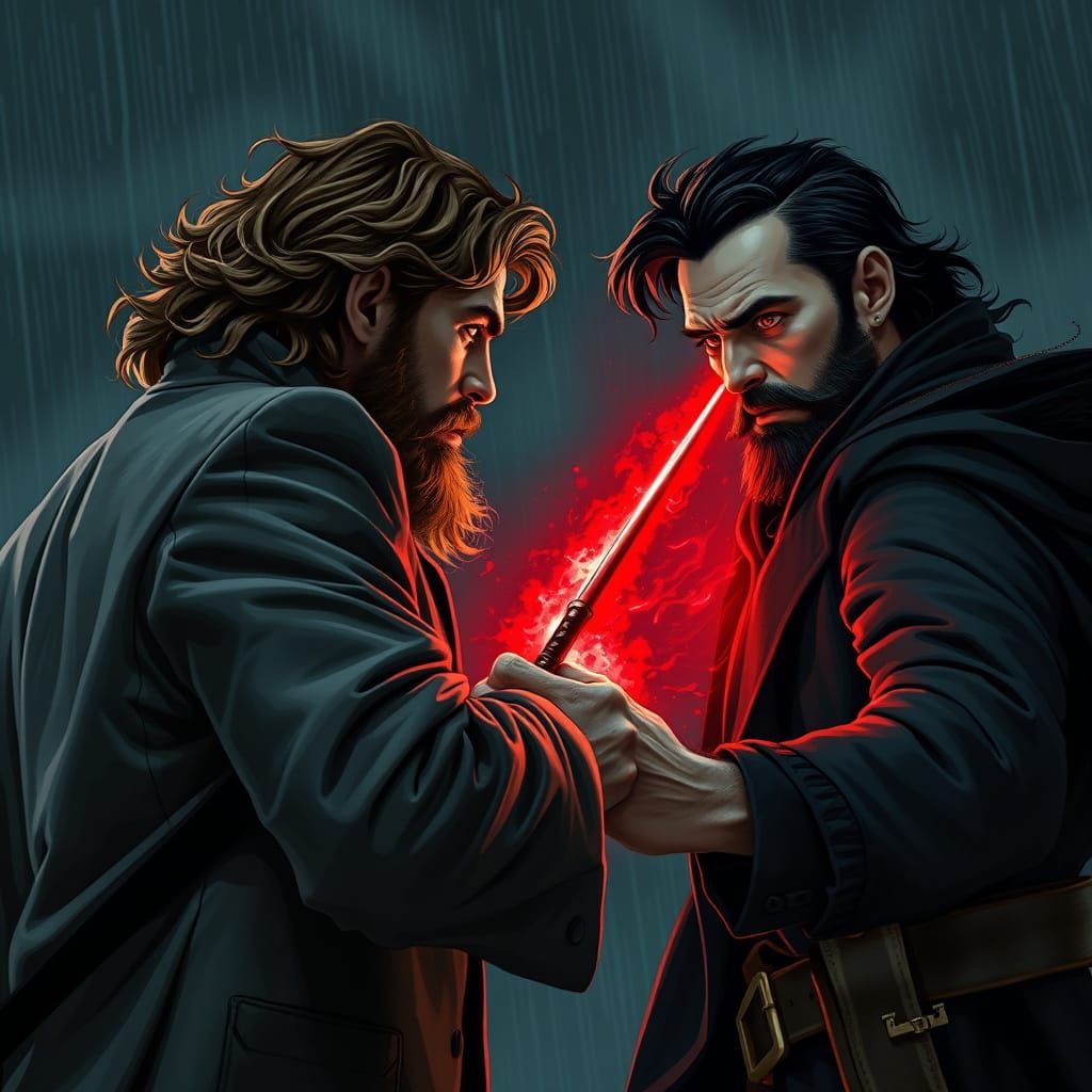 Remus Lupin vs Antonin Dolohov: Epic Duel in Dark, Stormy Ni...
