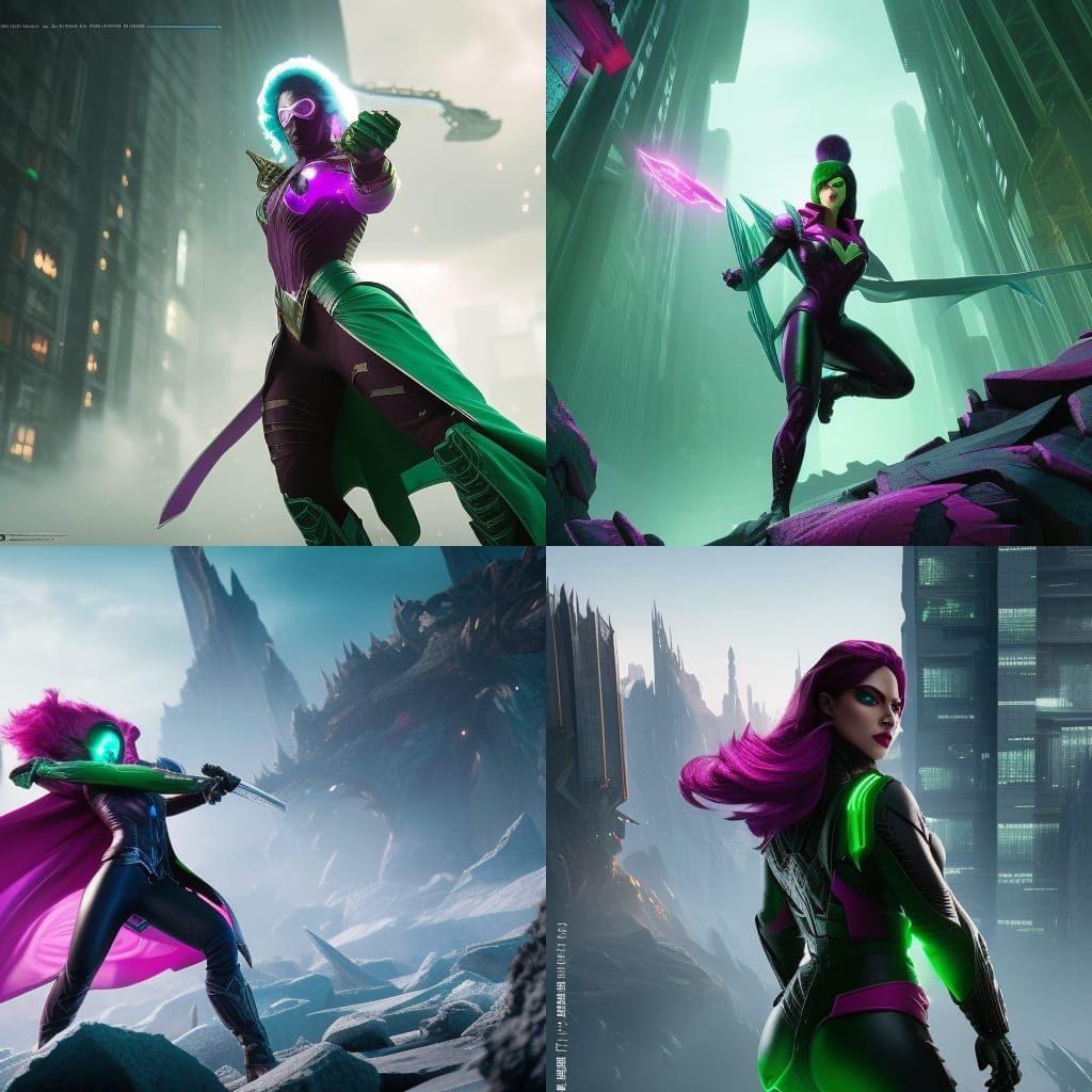 Villain Stealing Frost Power in Detailed Digital Art