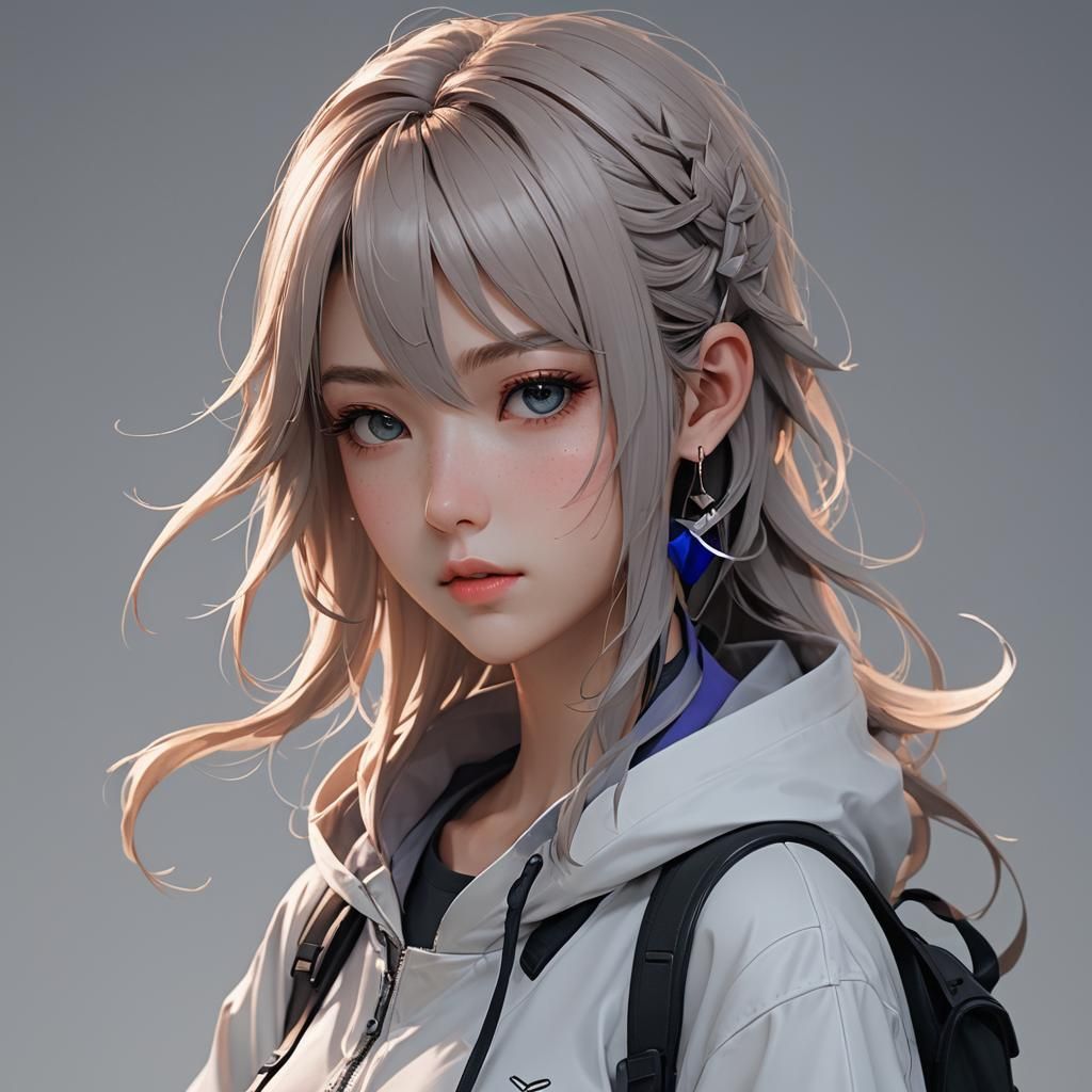 Anime Girl in Detailed 3D Art Style