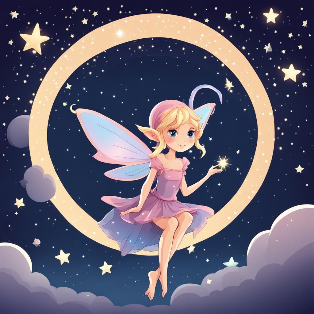 Enchanting Fairy Elf in Starry Sky