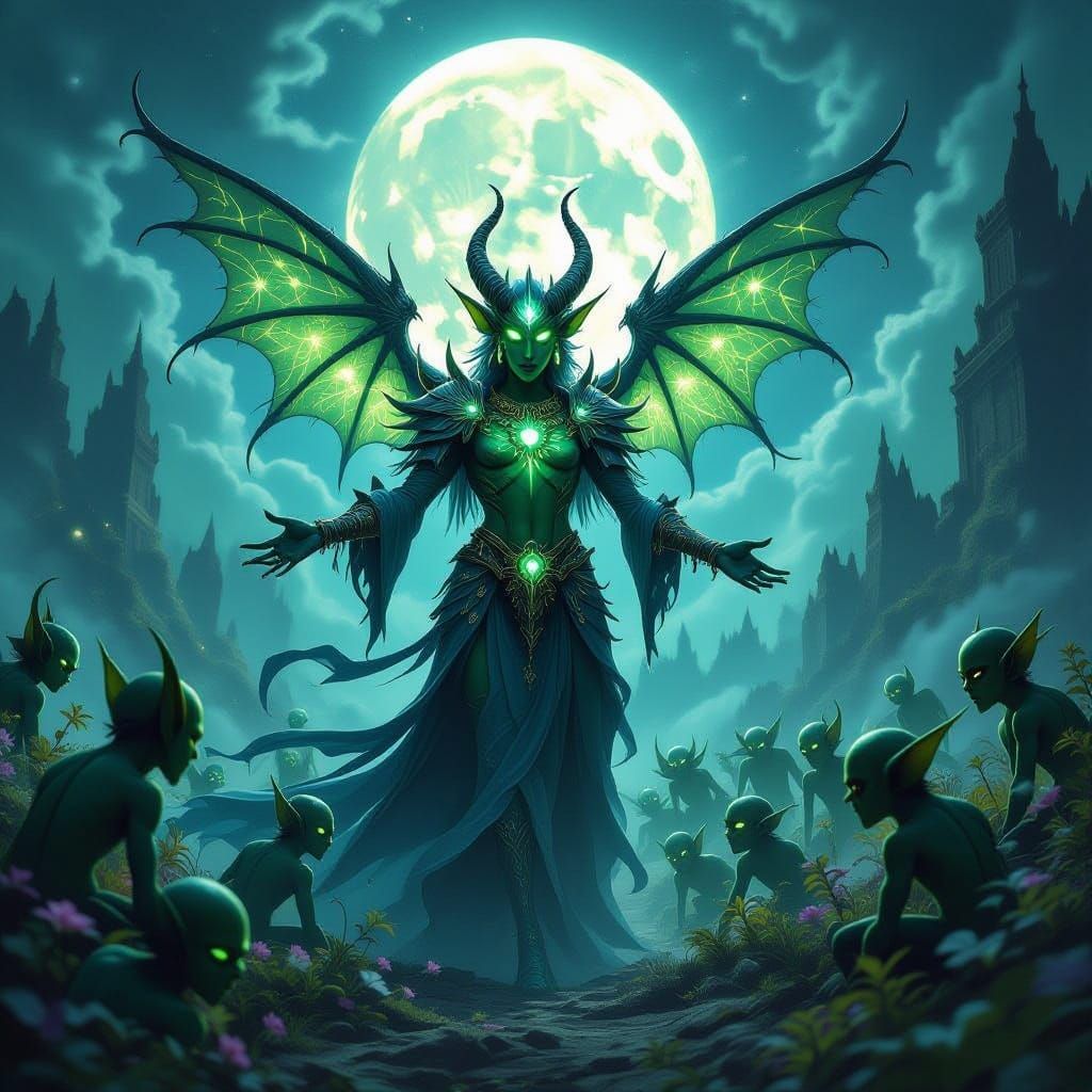 Regal Astral Imp Leading Goblin Horde on Nebula Battlefield