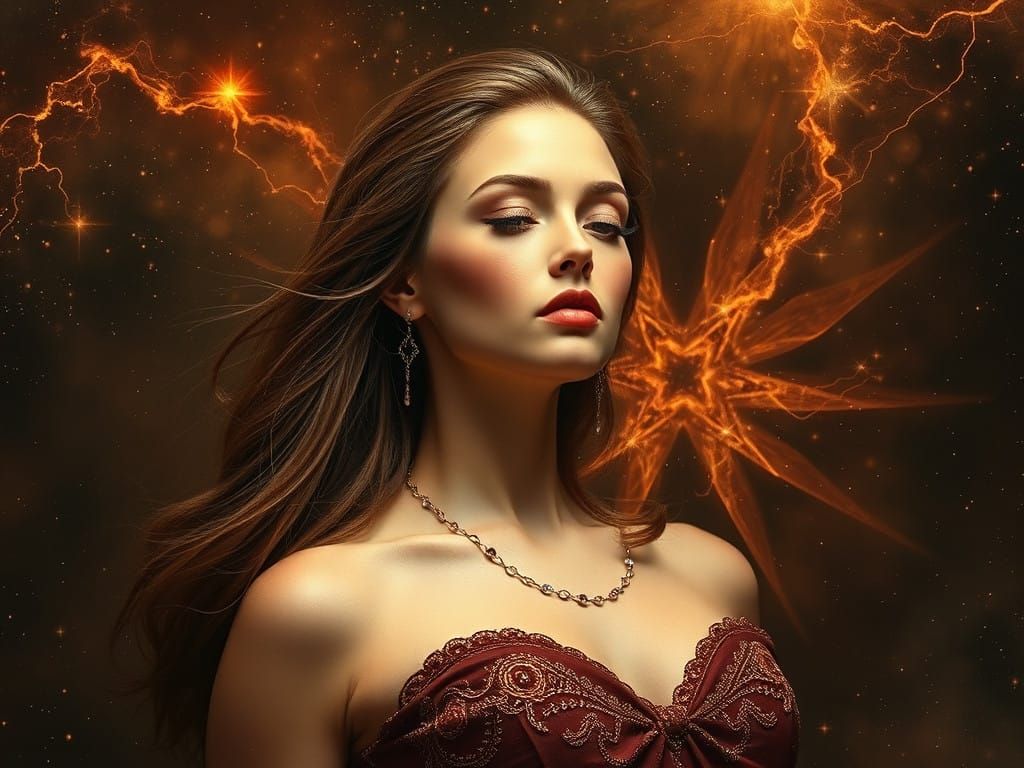 Border in Vehement Light Brown and Dark Brown Cosmic Art