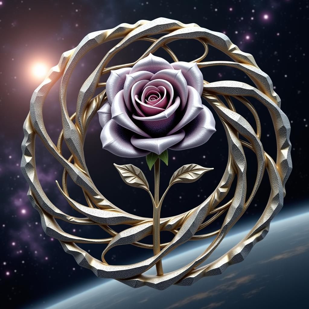 Cosmic Infinity Symbol with Star Rose