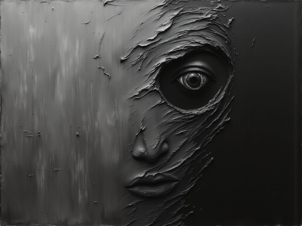 Anxiety Strangles Life in Dark Minimalist Art