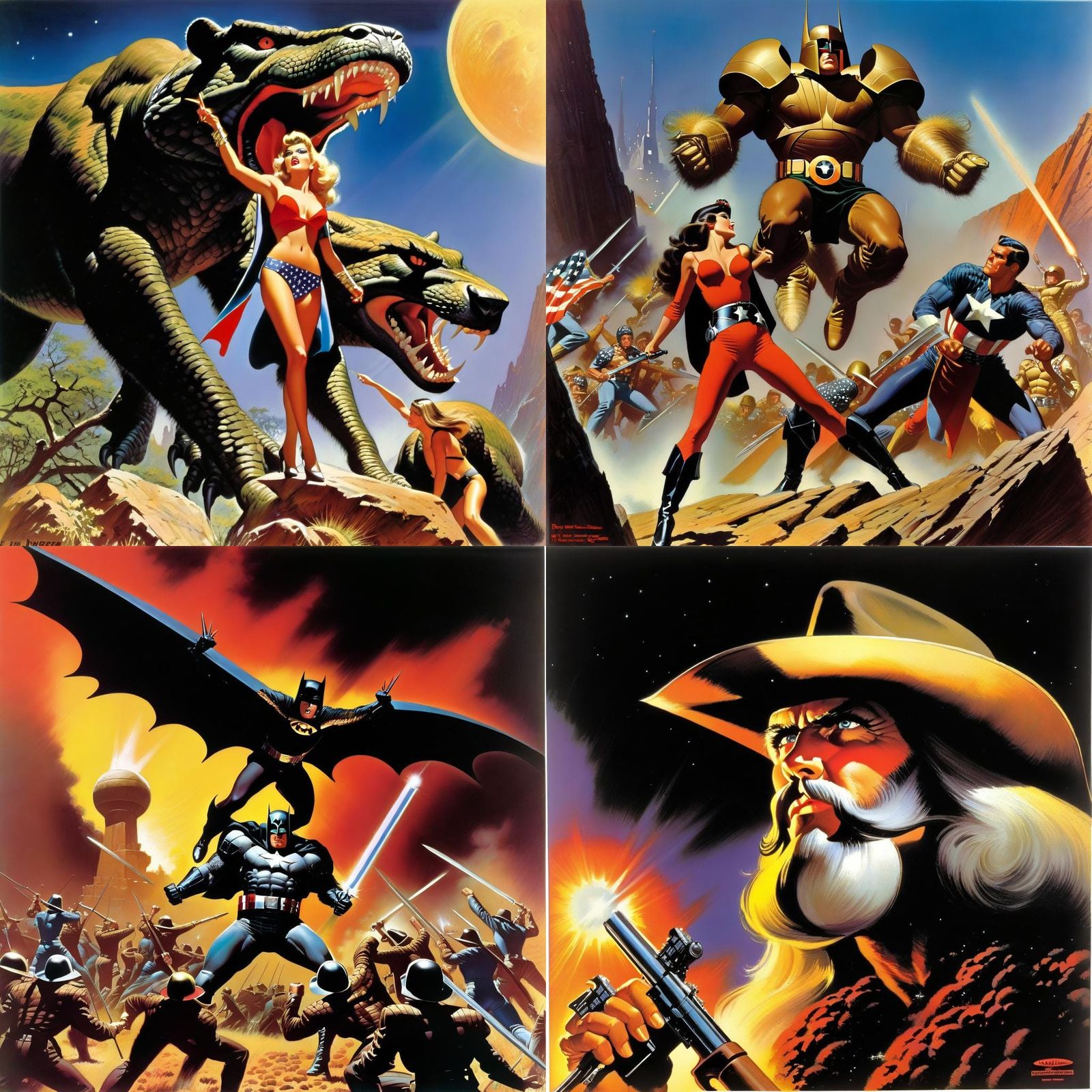 Heroic Battle Scene in Fantasy Comic Art Style