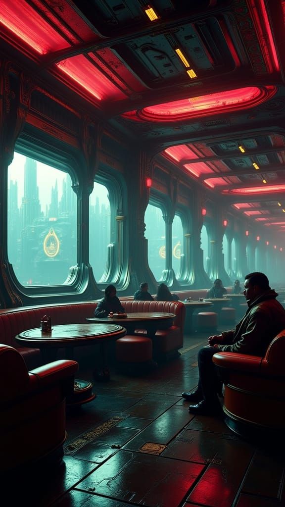 Blade Runner Sci Fi Bar on Space Station