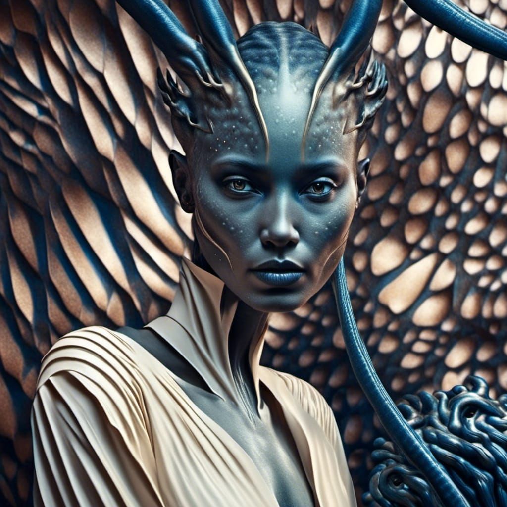 Art History Aliens Party in Hyperrealism