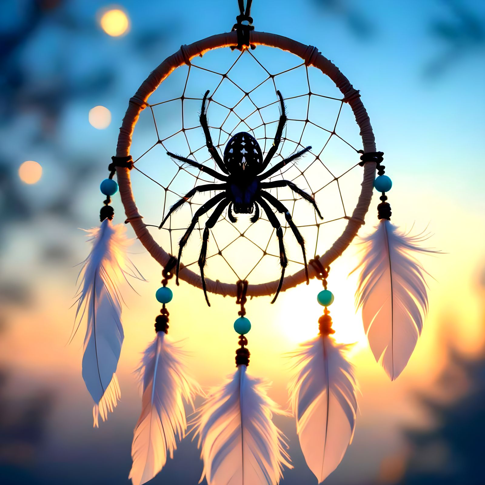 Spider Caught in Dreamcatcher