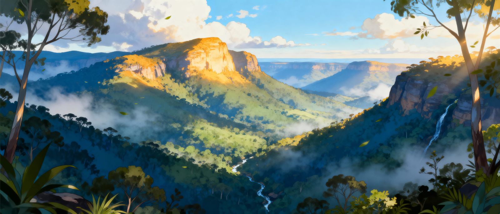 Anime Blue Mountains Australia Natural Landscape