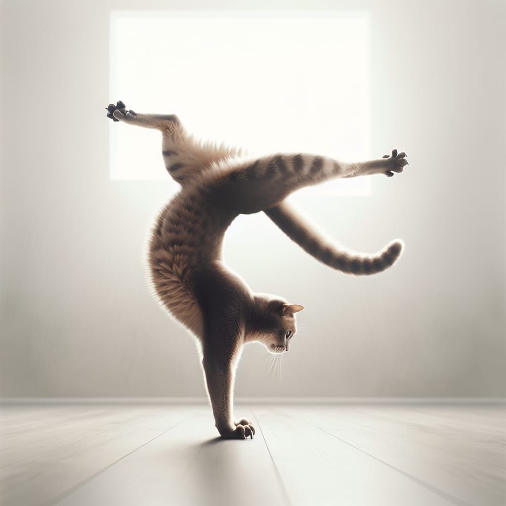 Agile Cat Performs Impressive Handstand Flip