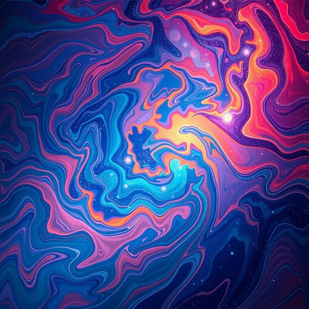 Cosmic Swirl of Colors in a Dynamic Scene