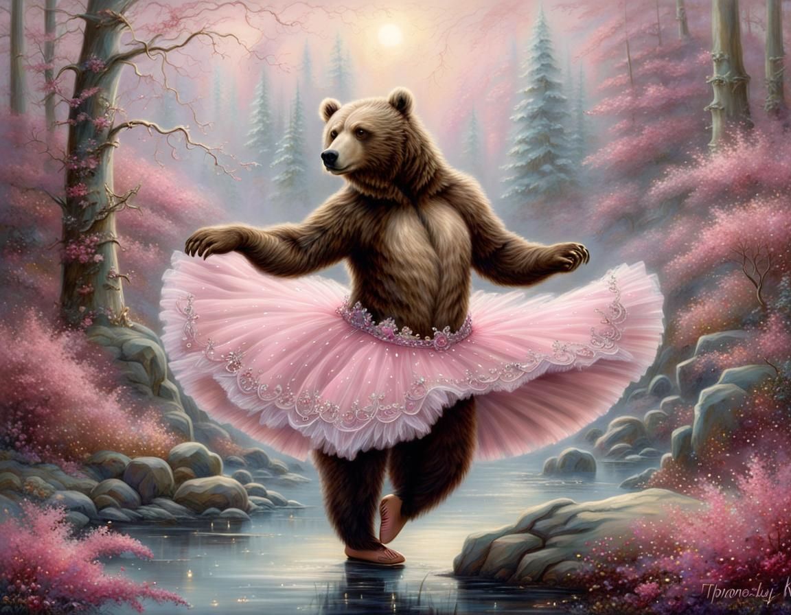 Grizzly Bear as Sugar Plum Fairy, Ethereal Art