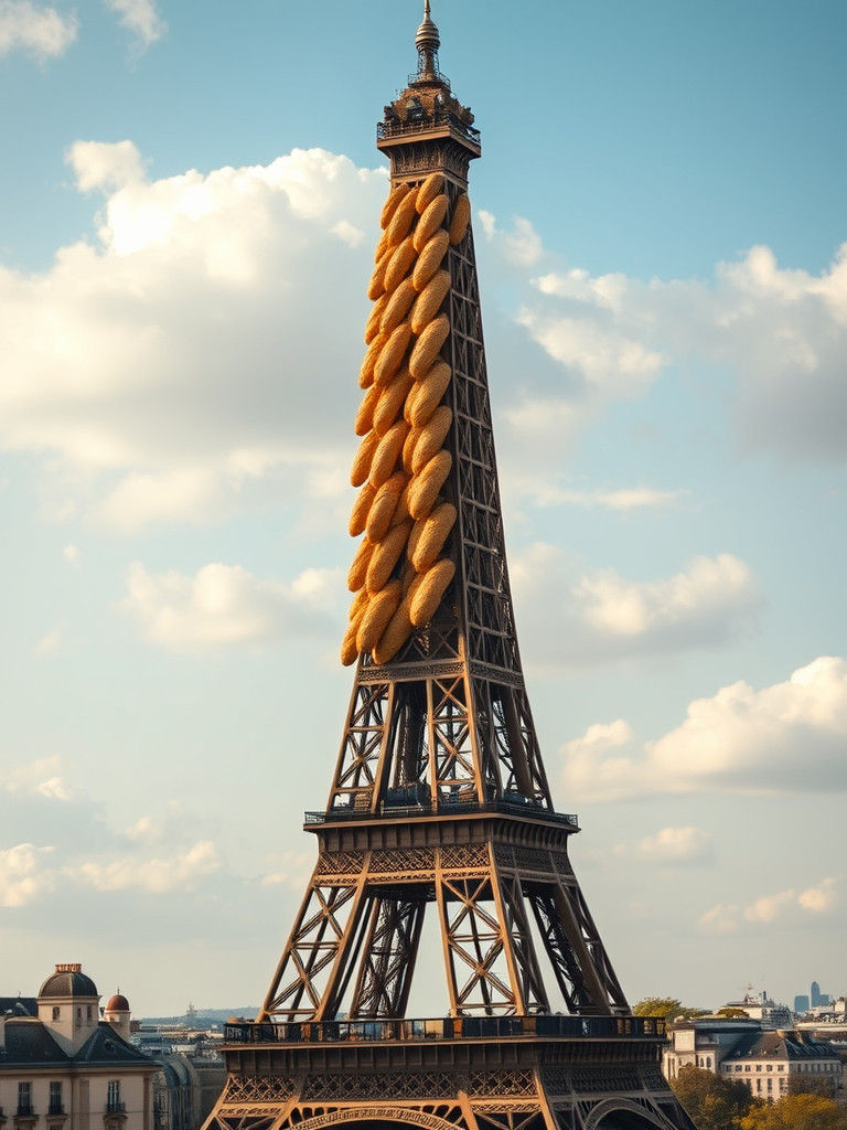 Baguette Tower Replaces Eiffel Tower in Paris