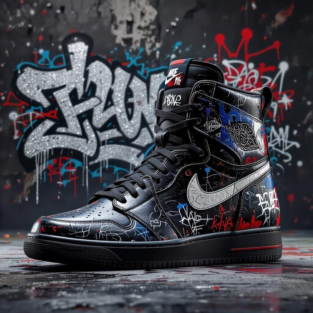 Luxury Graffiti Sneaker Print in Bold Style