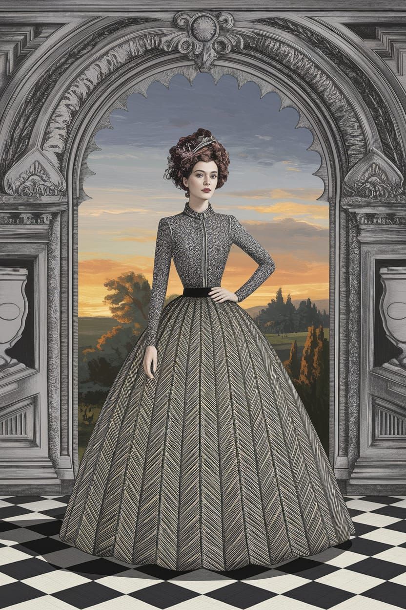 Architextual Couture Doodleblend Petrykivka Hyaline Poetic Quilling Melodramatic Lighting Fashion