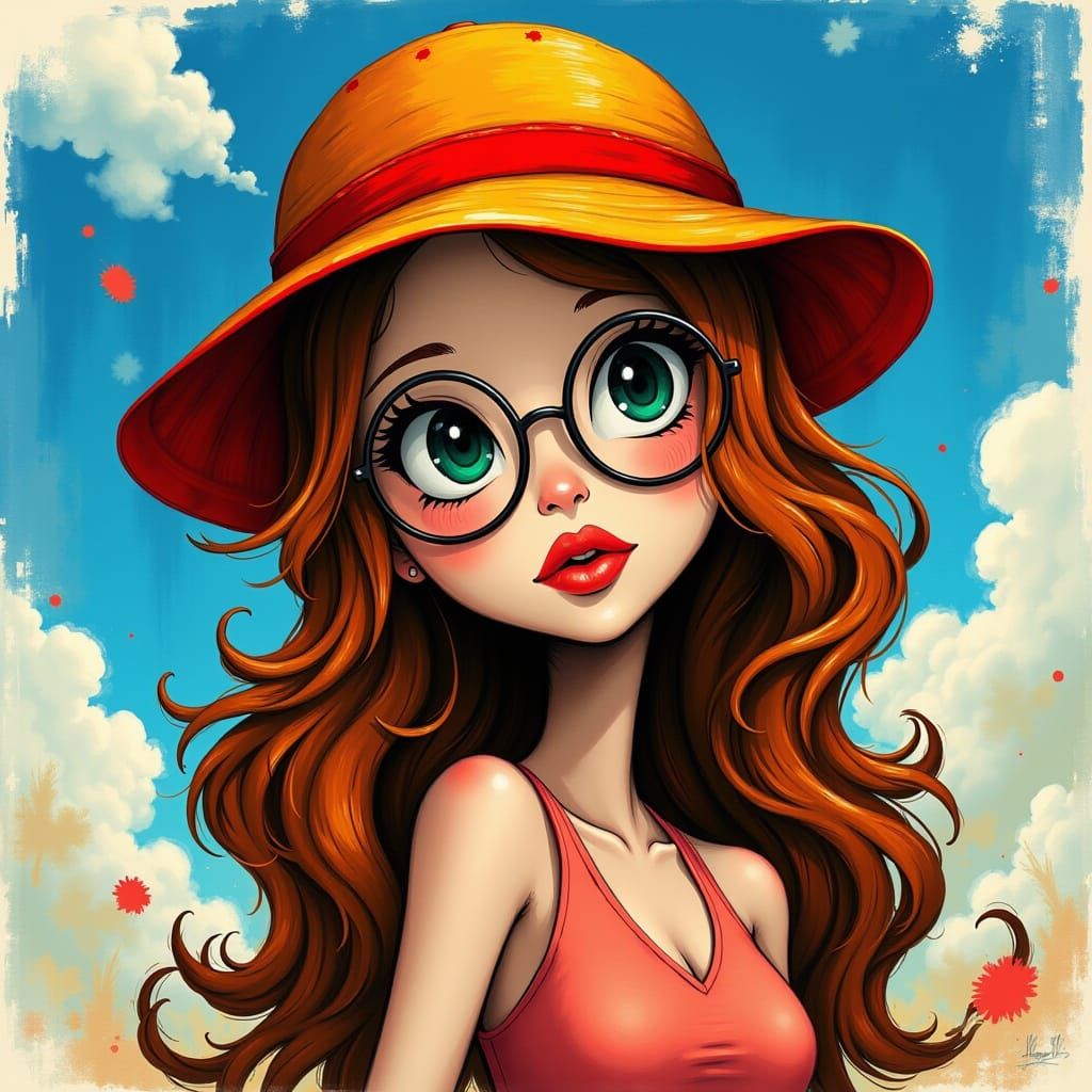 Elegant Woman with Glasses in Hyper-Realistic Style