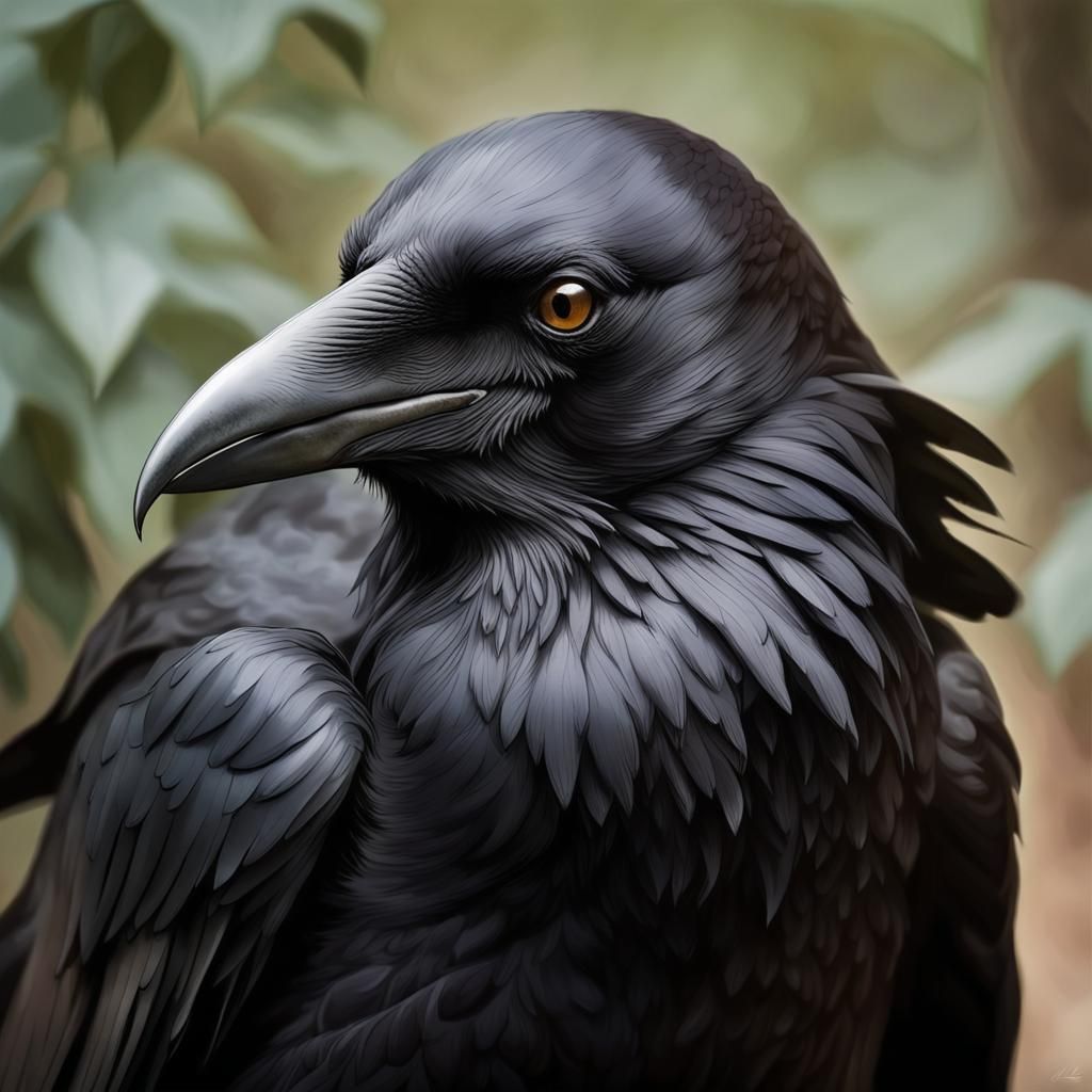 Mysterious Crow Aarakocra in Shadowy Cloak