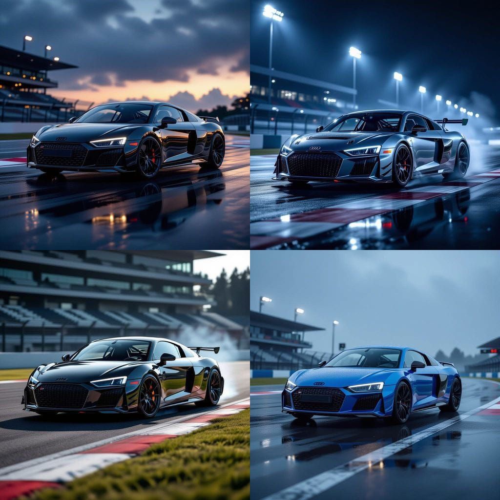 Hyperrealistic Audi R8 on Racetrack, Cinematic HDR
