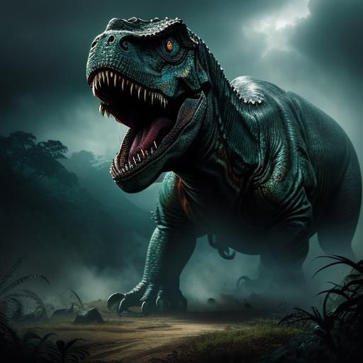 Hyperrealistic Jurassic World with Intricate Details