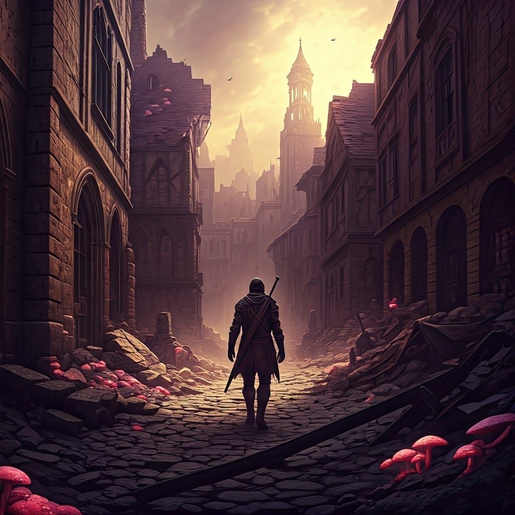 Medieval Ruins Come Alive in Dark Fantasy Art