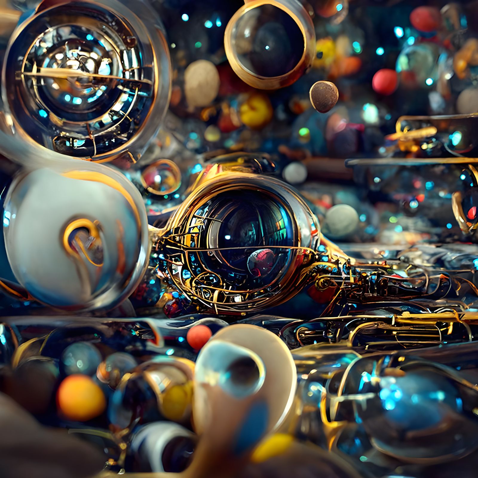 Cosmic Jazz Afrofuturism Digital Art with Rainbows