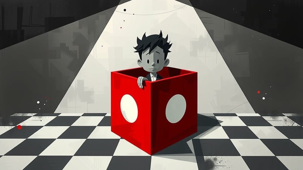 Cubist Jack in the Box in Geometric Style