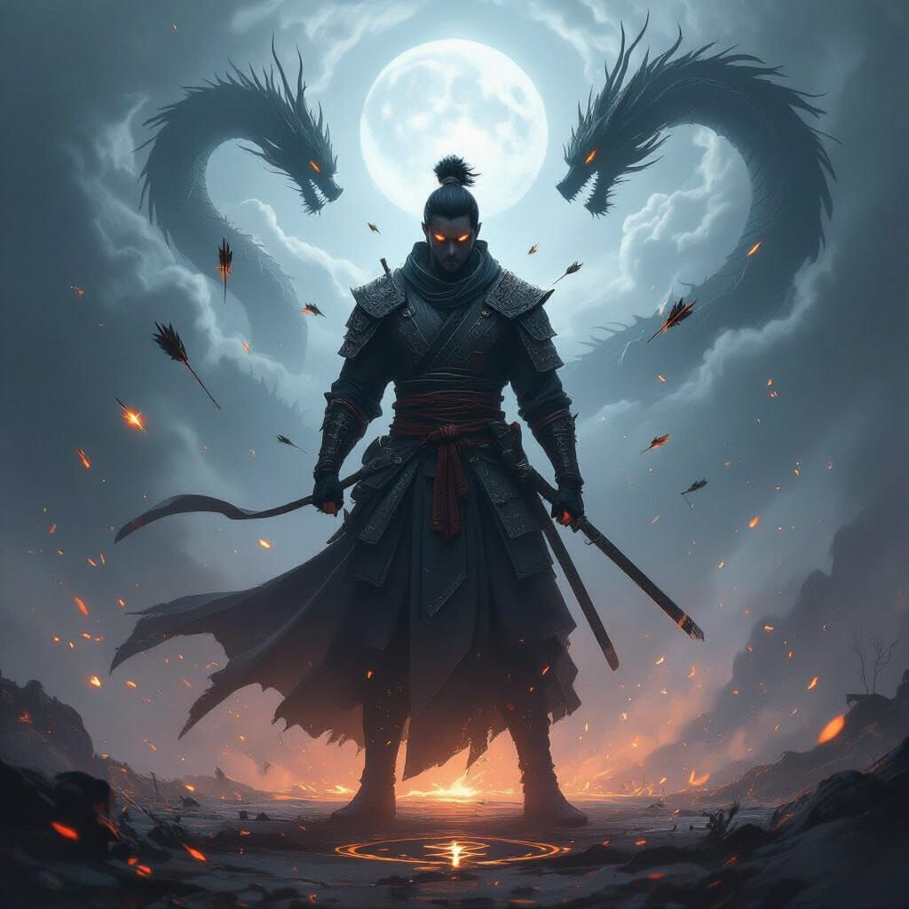 Legendary Ninja Calm Amidst Storm of Projectiles