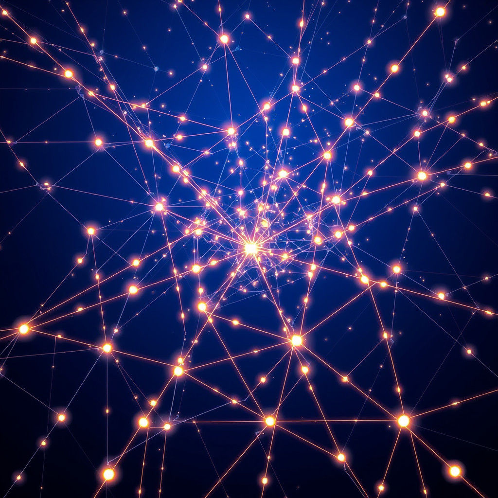 Glowing Network in Cosmic Blue