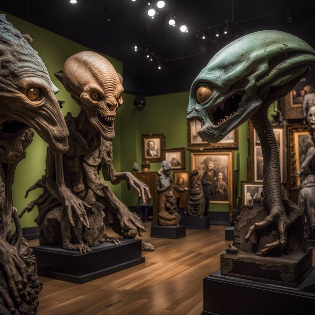 Museum of Alien Oddities in Dark Surreal Style