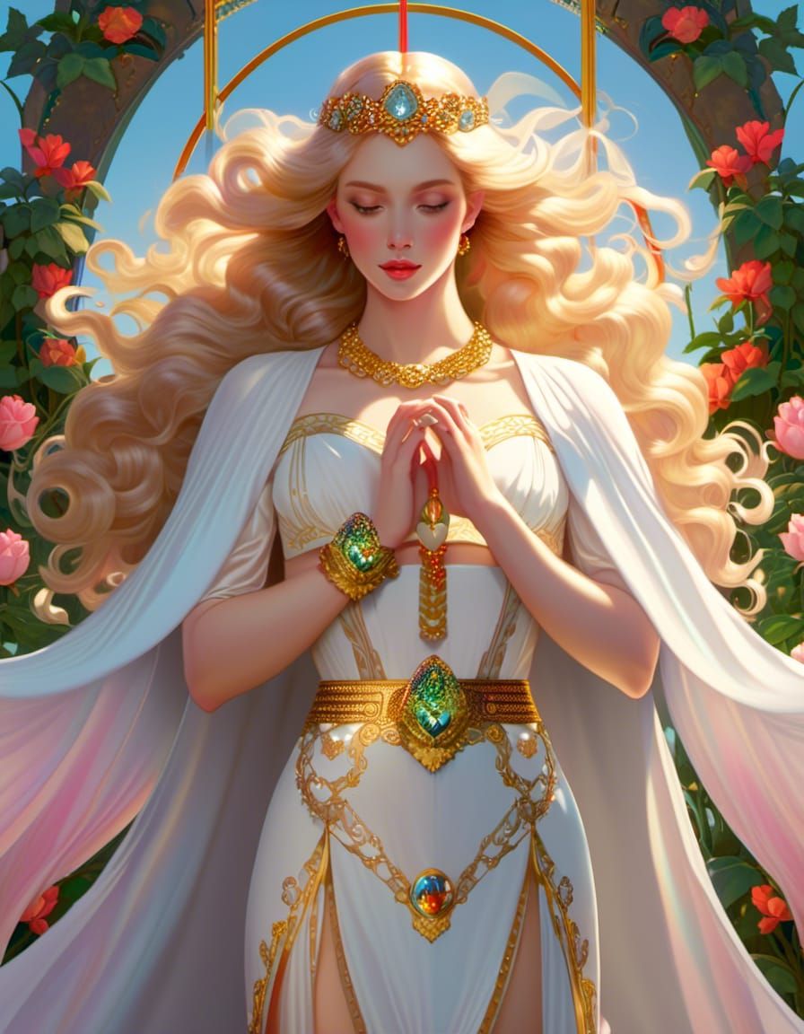 Dynamic Muscular Man Portrait in Art Nouveau Style