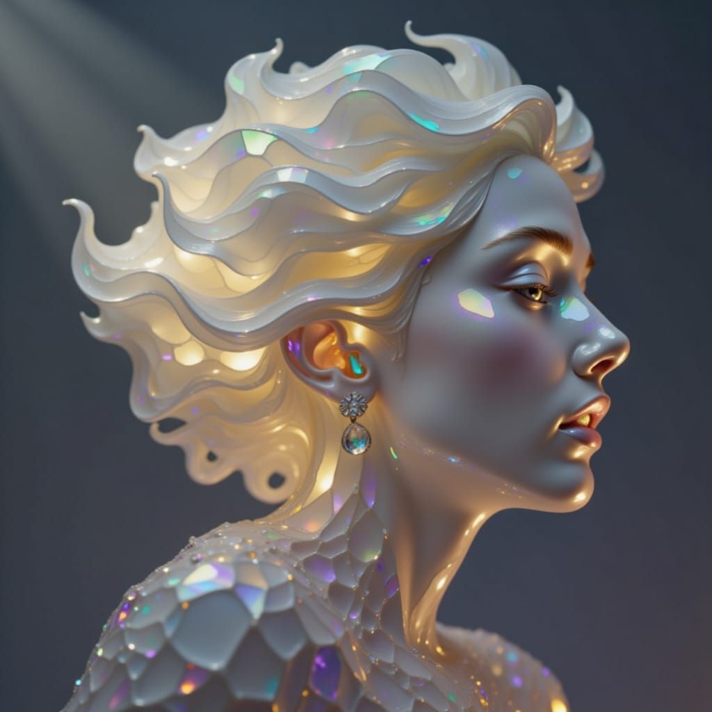 Abstract Fluid Shapes with Prismatic Refraction and Rainbow ...