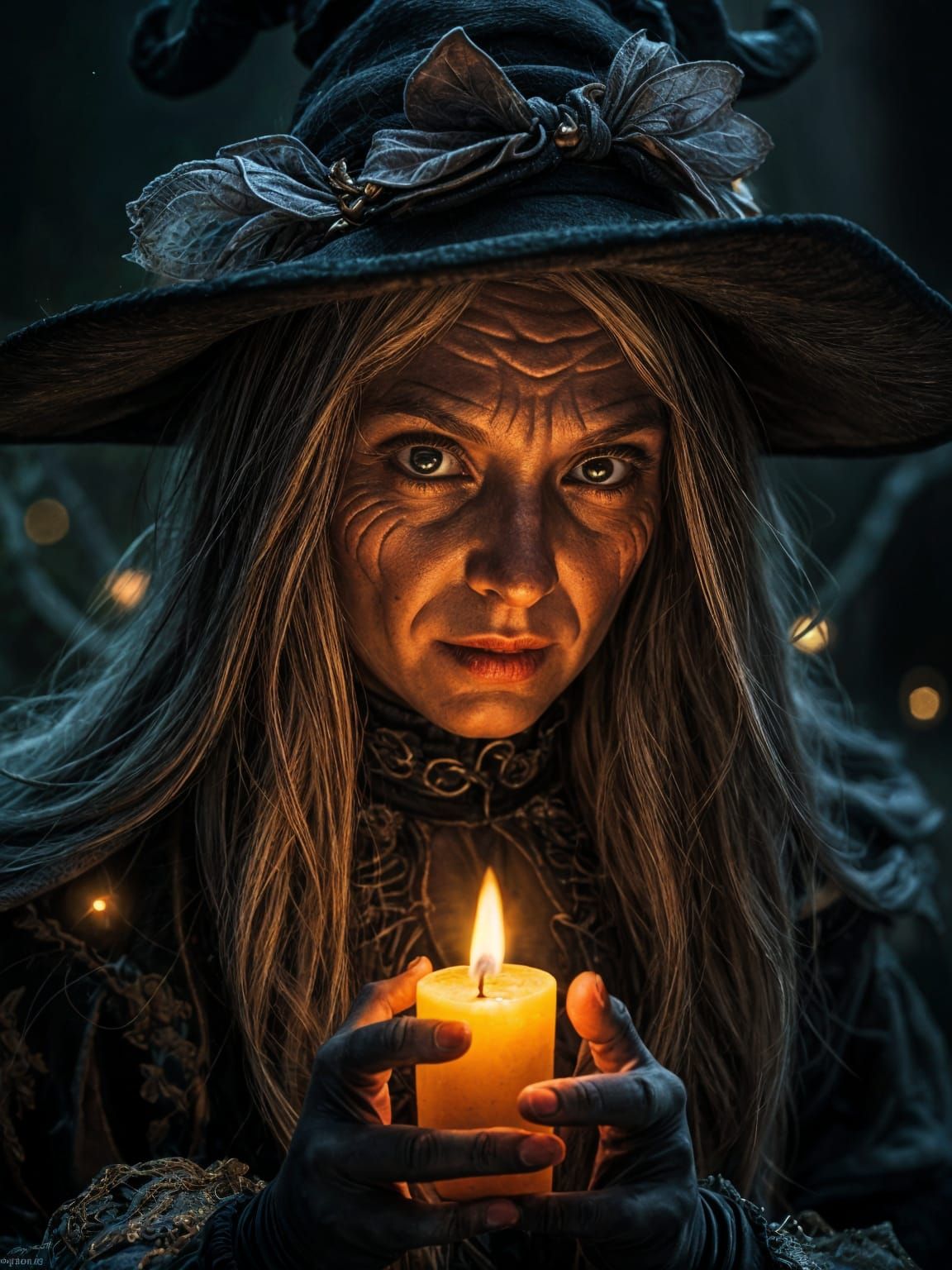 Highly Detailed Witch Character Design with Volumetric Light...