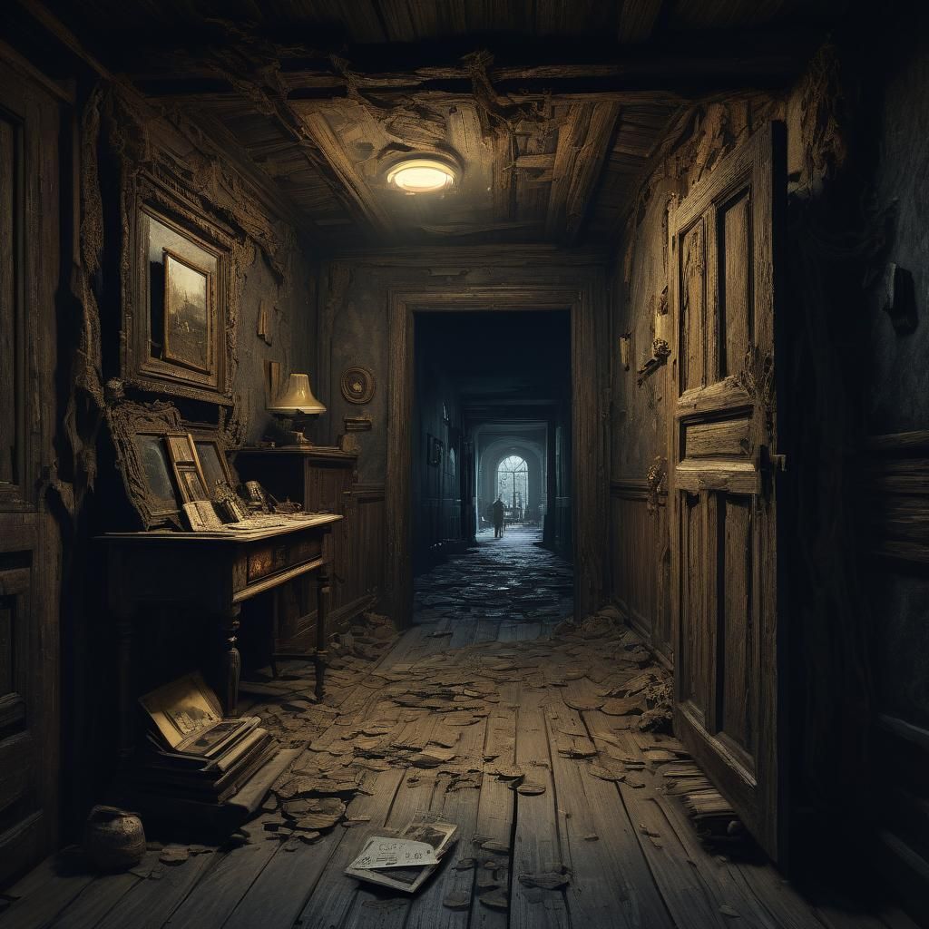 Haunted House Corridor: A Dreamscape