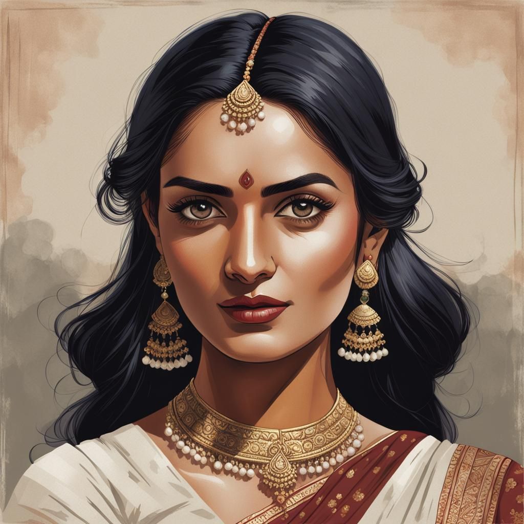 Diverse Indian Women Portrait in Hyperdetailed Style