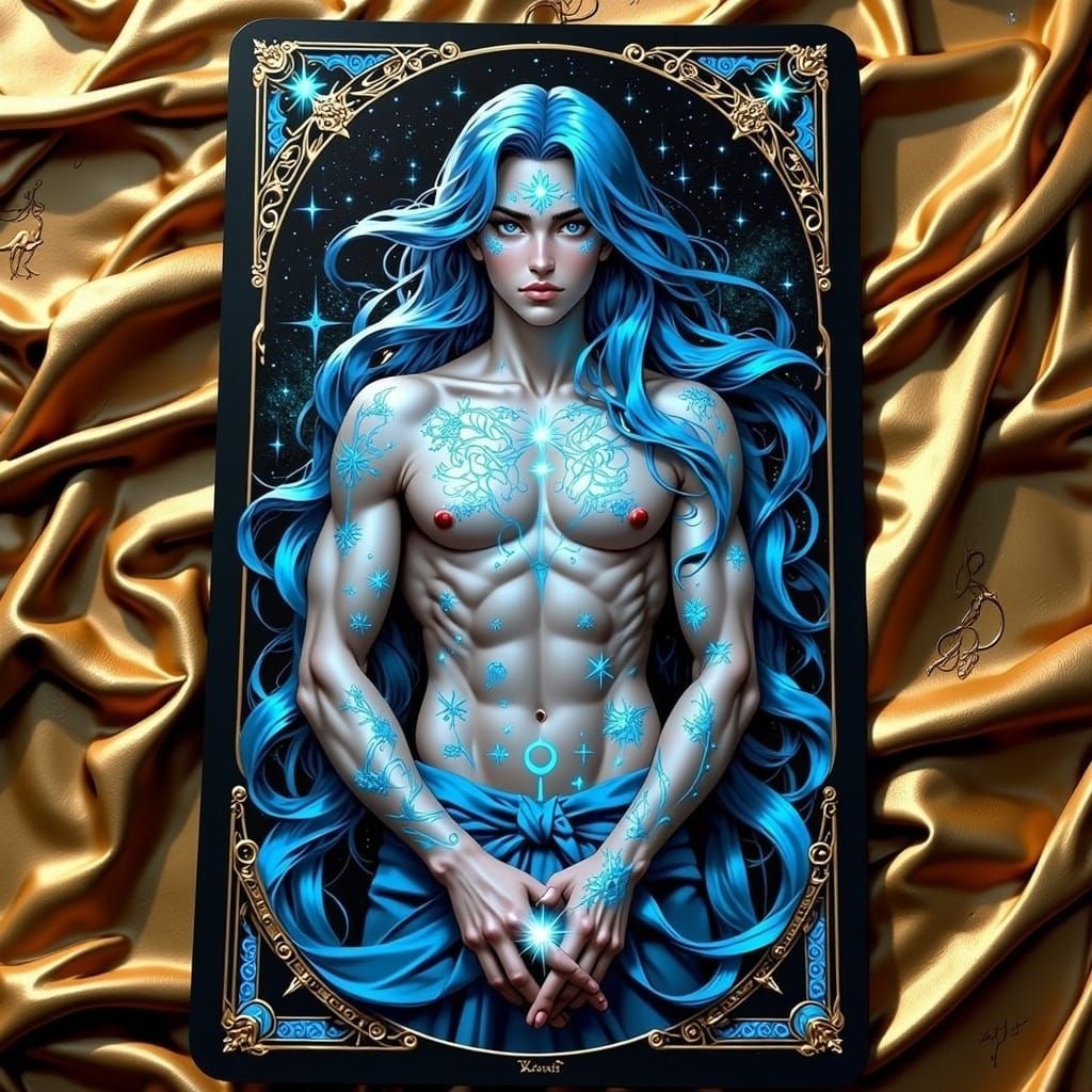 Star Tarot Card with Celestial Male Figure