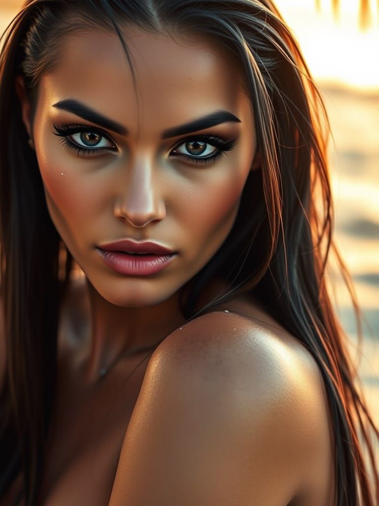 Stunning Young Woman with Chiseled Features