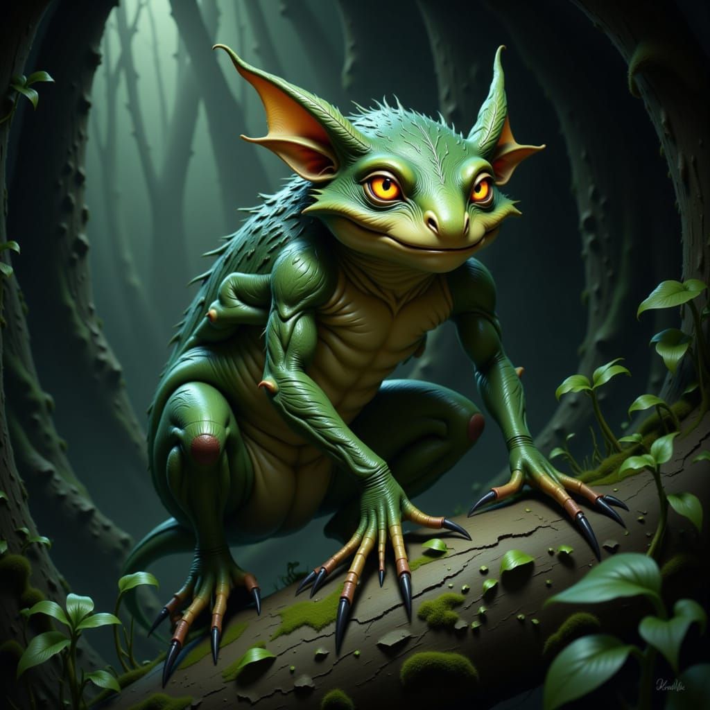 Hyperrealistic Digital Painting of a Kobold Creature