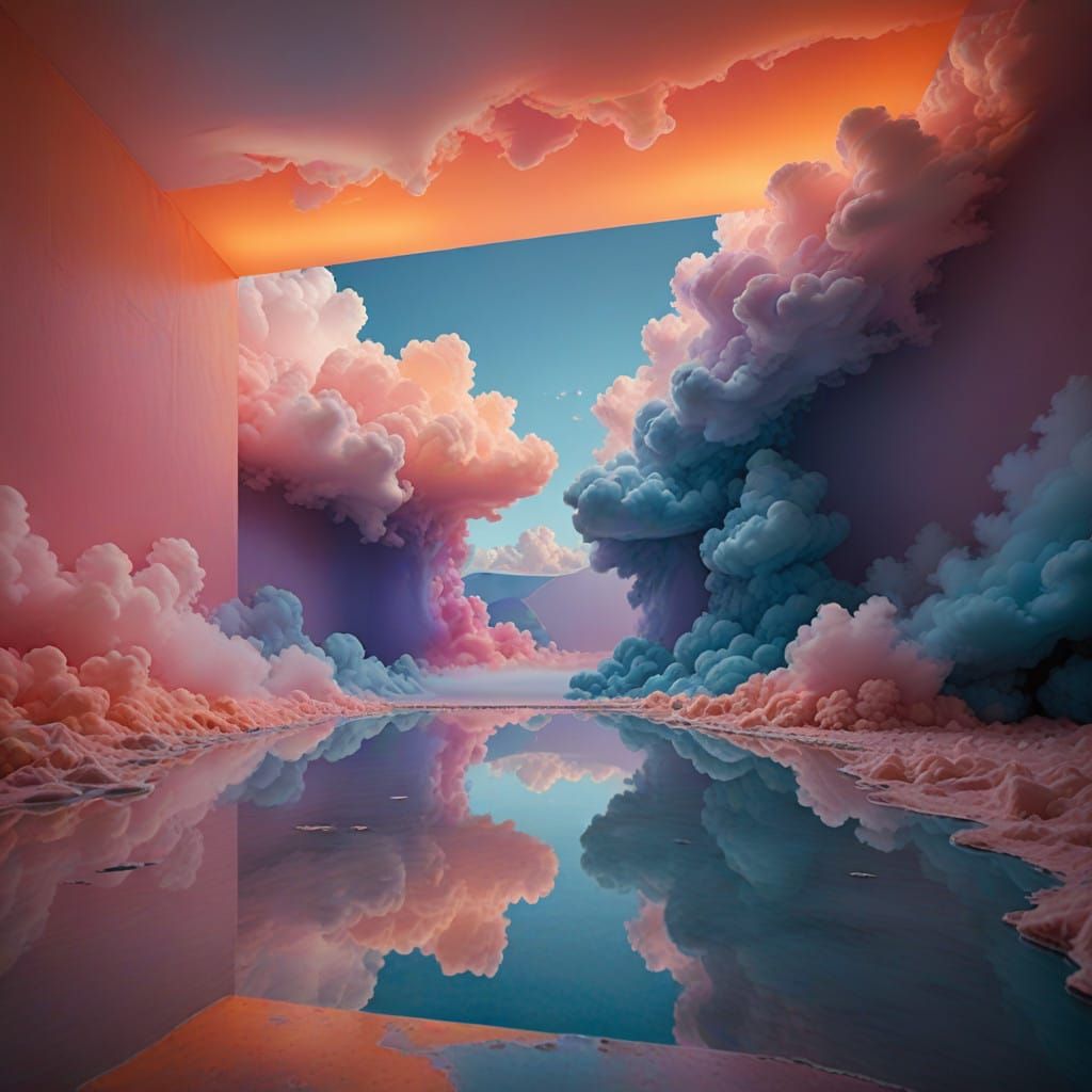 Softly Gradient Ethereal Background in Dreamy Hues