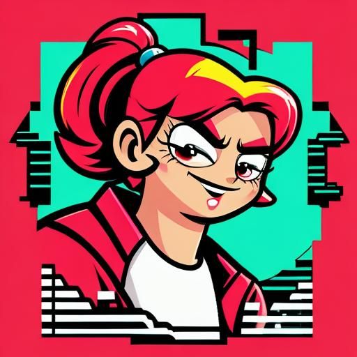 Cute Cartoon Martial Arts Master in Synthwave Style