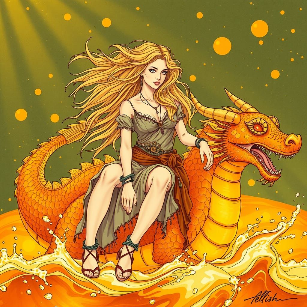 Gummy Dragon Rider in Dreamlike Soda Sea