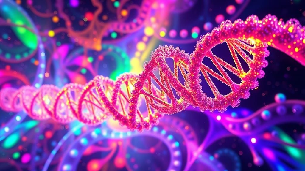 Bioluminescent DNA Fractals in Psychedelic Light